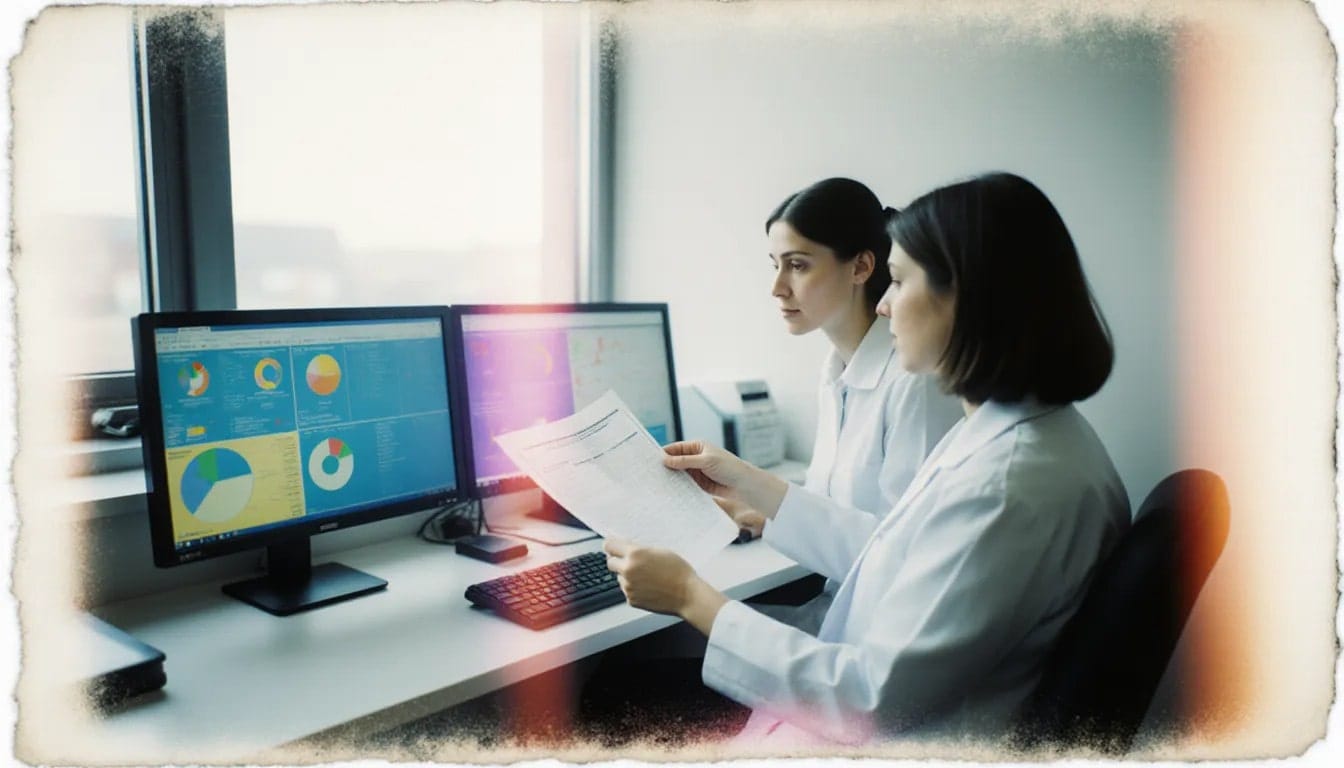 Modern clinic workstation with podiatry billing dashboard improving cash flow.