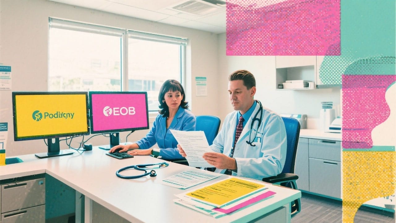 Podiatry Billing team reviewing claims in a modern medical office