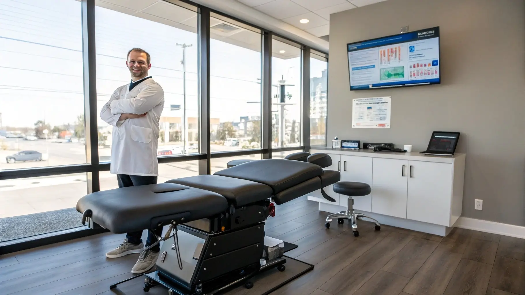happy chiropractor showing the benefits of medical billing for chiropractors.