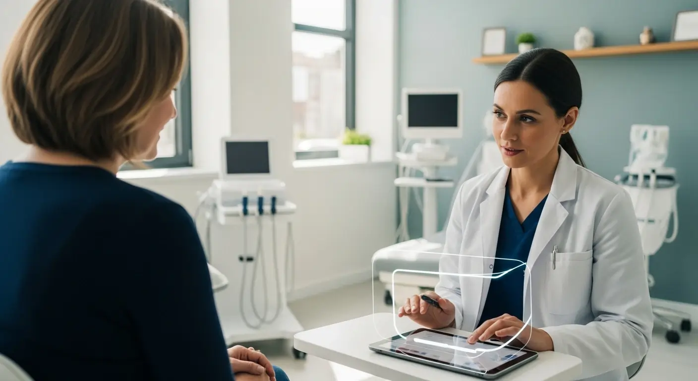 A professional podiatry billing consultant talking to a podiatrist